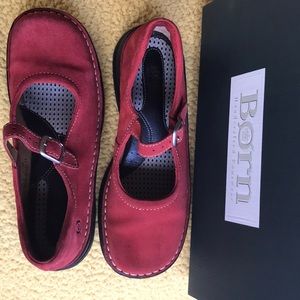 Autumn Red Suede  Born Brand Mary Jane Shoes -